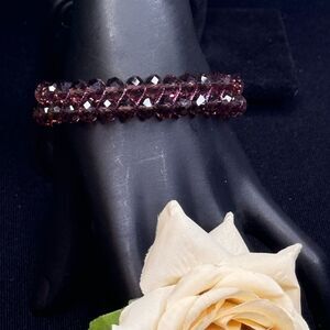 Express Stretch Purple Crystal Beaded Bracelet
